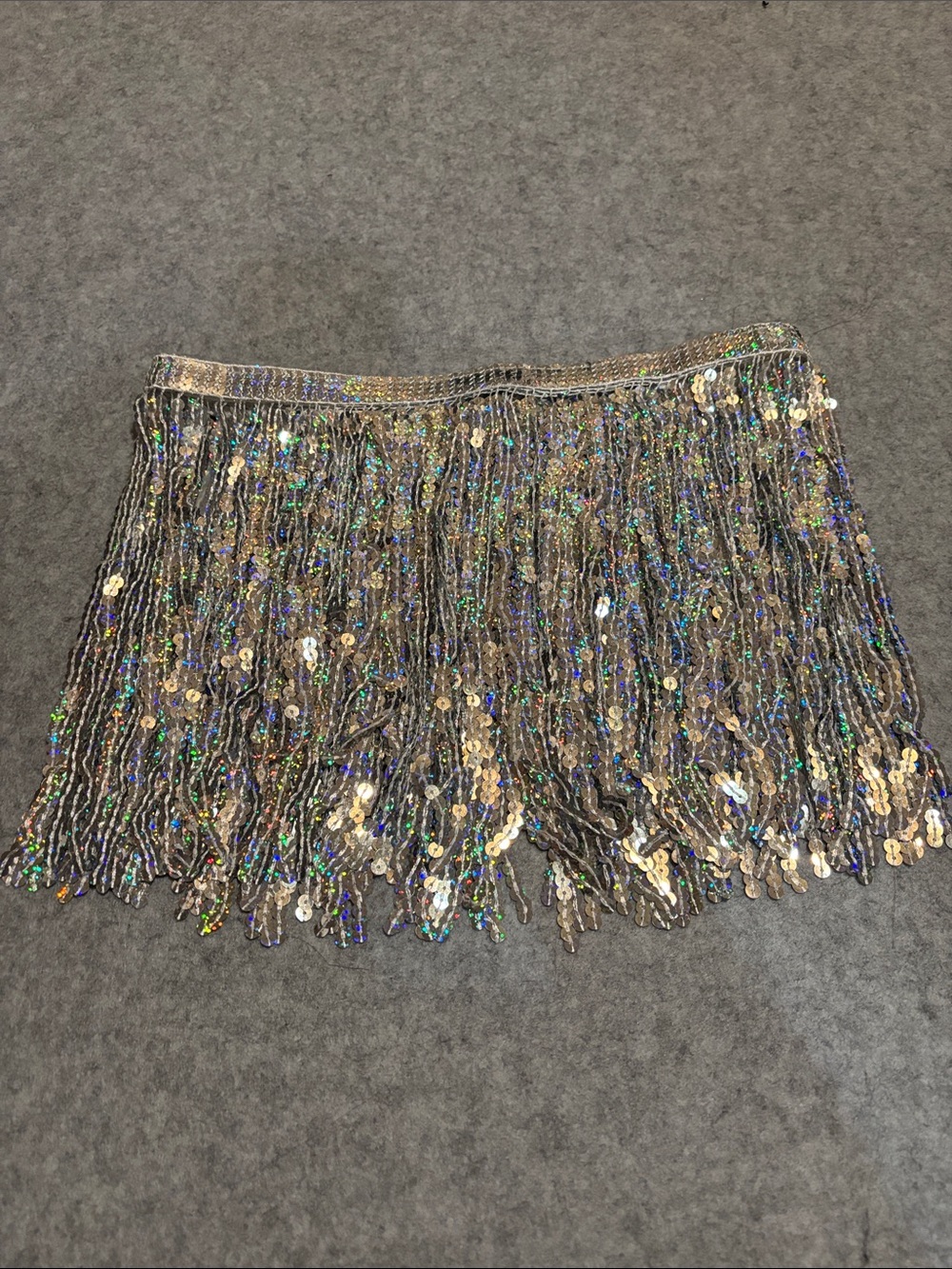 SHEIN Sequin Holographic Iridescent Skirt Coverup